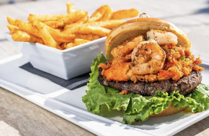 Riptydz OceanFront Grille & Rooftop Bar signature dishes Mac & Cheese BurgerOld Bay Po BoyFish Taco